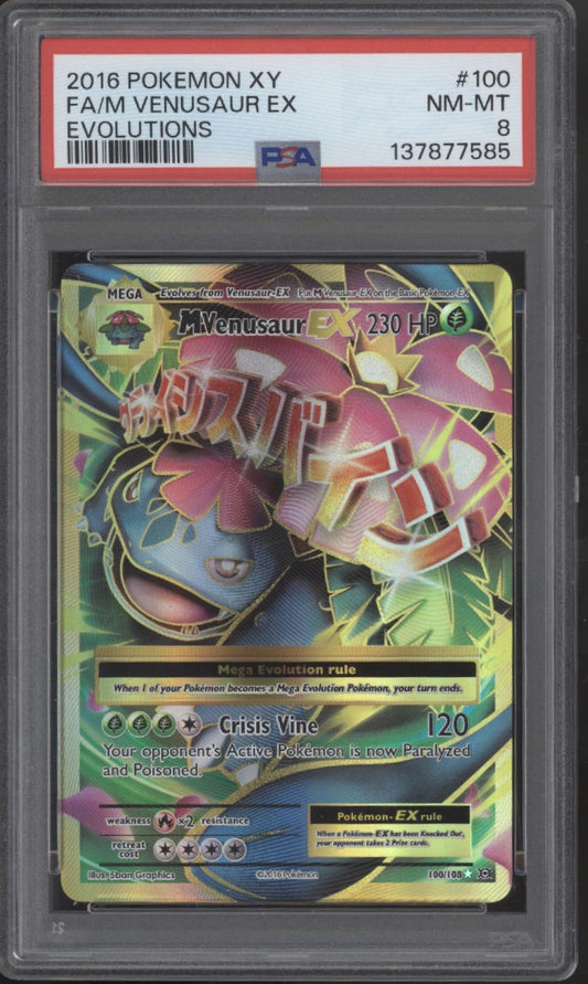M Venusaur ex Pokemon Evolutions Full Art #100 PSA 8