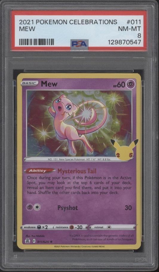 Mew Pokemon Celebrations #011 PSA 8