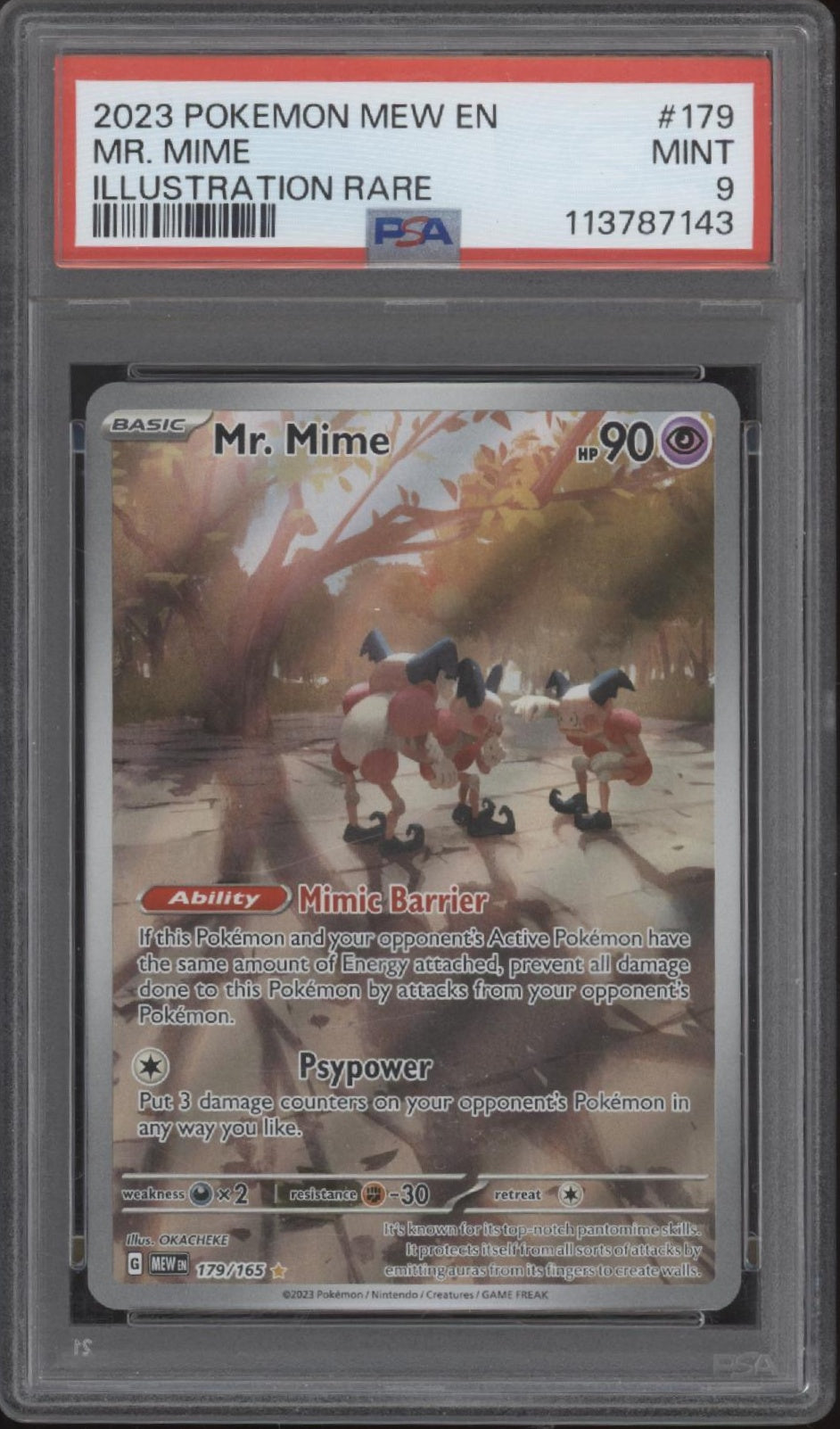 Mr. Mime Pokemon 151 Illustratino Rare #179 PSA 9