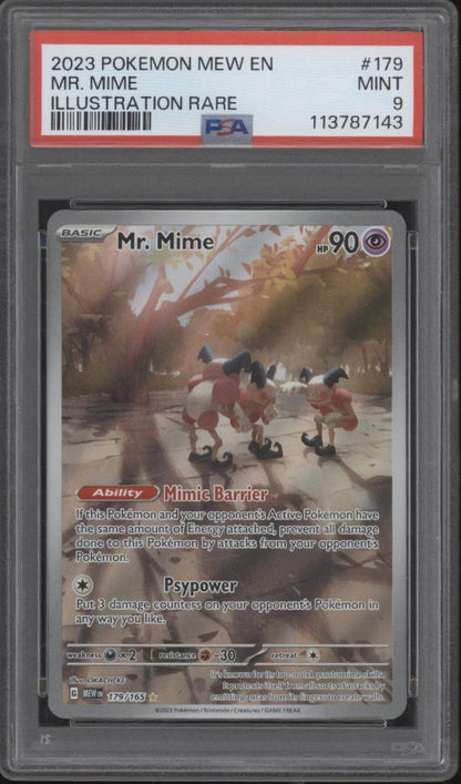 Mr. Mime Pokemon 151 Illustratino Rare #179 PSA 9