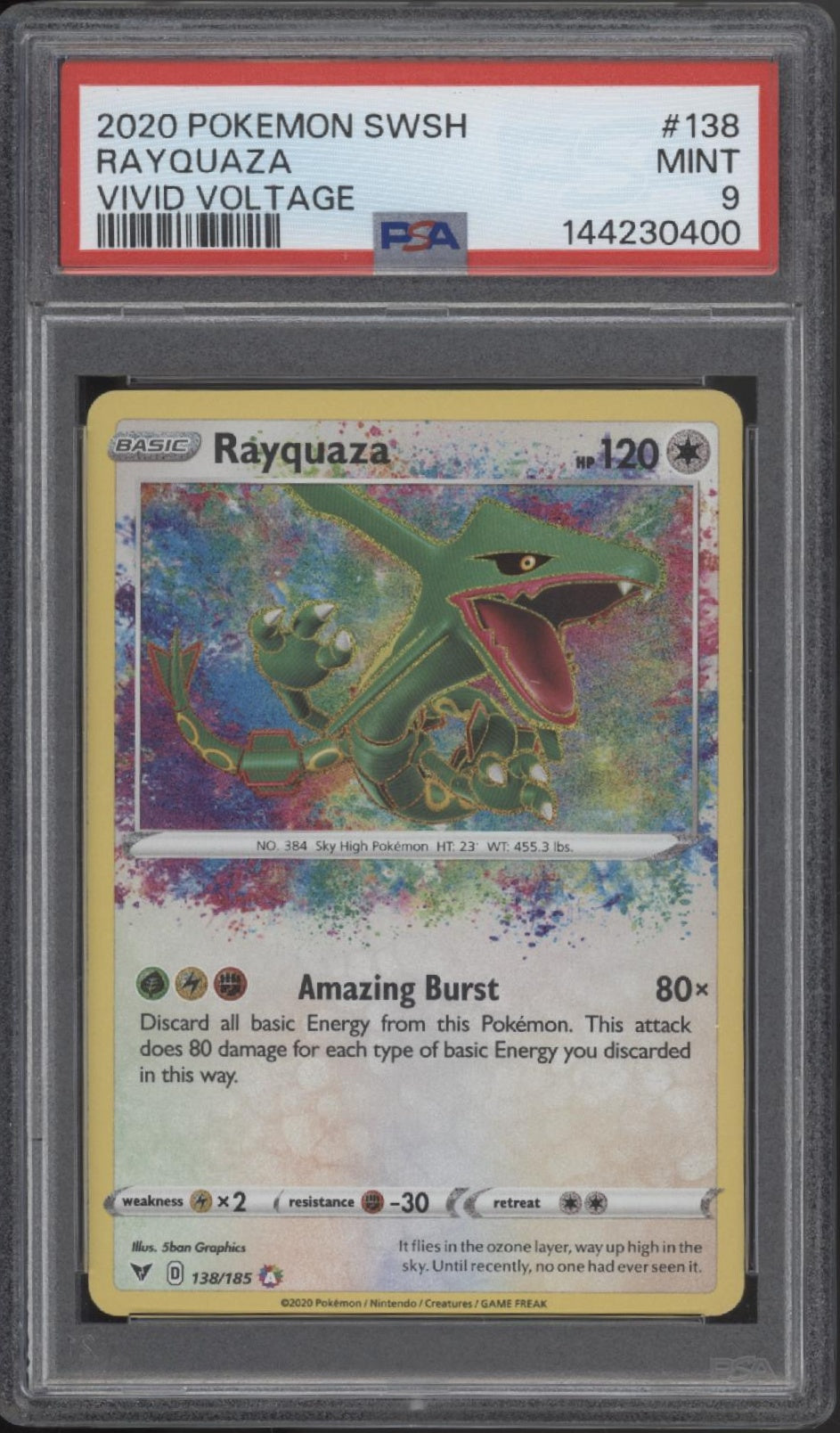Rayquaza Pokemon Vivid Voltage #138 PSA 9