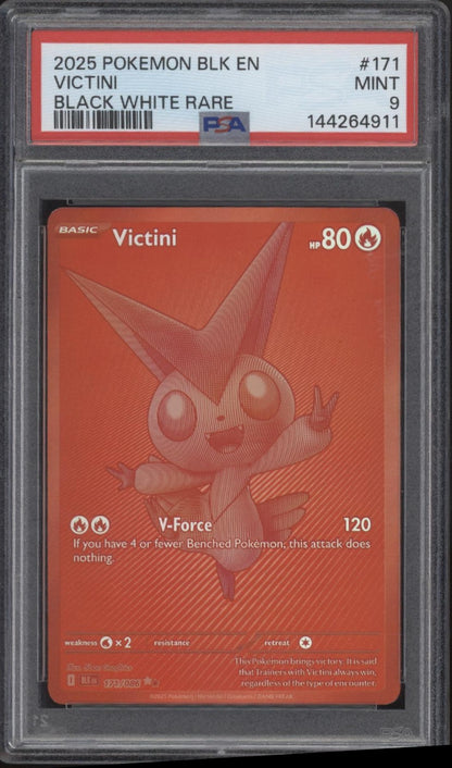 Victini Pokemon Black Bolt Black White Rare #171 PSA 9