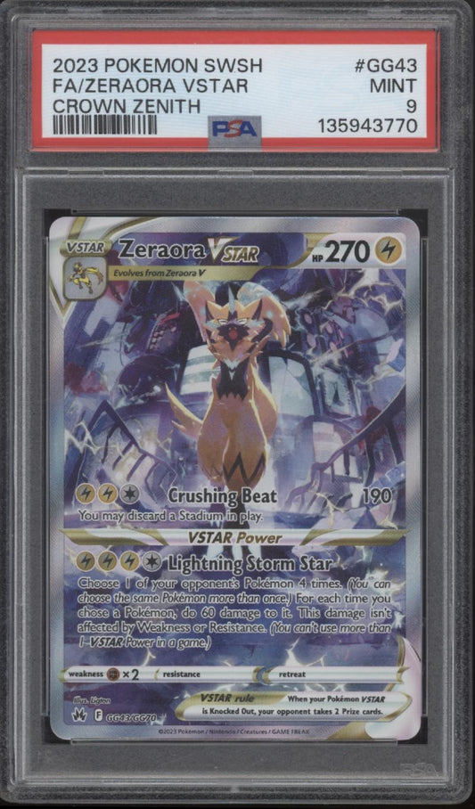 Zeraora VSTAR Pokemon Crown Zenith Full Art #GG43 PSA 9