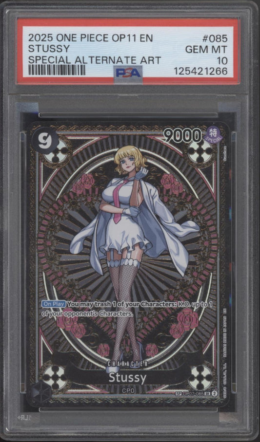 Stussy One Piece Card Game OP11 Special Alternate Art #085 PSA 10