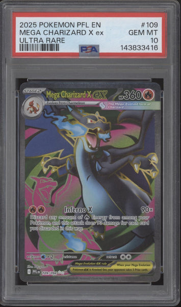 Mega Charizard X ex Pokemon Phantasmal Flames Ultra Rare #109 PSA 10 #5