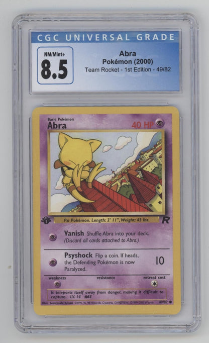 Abra Pokemon Team Rocket 1st Edition #49 CGC 8.5