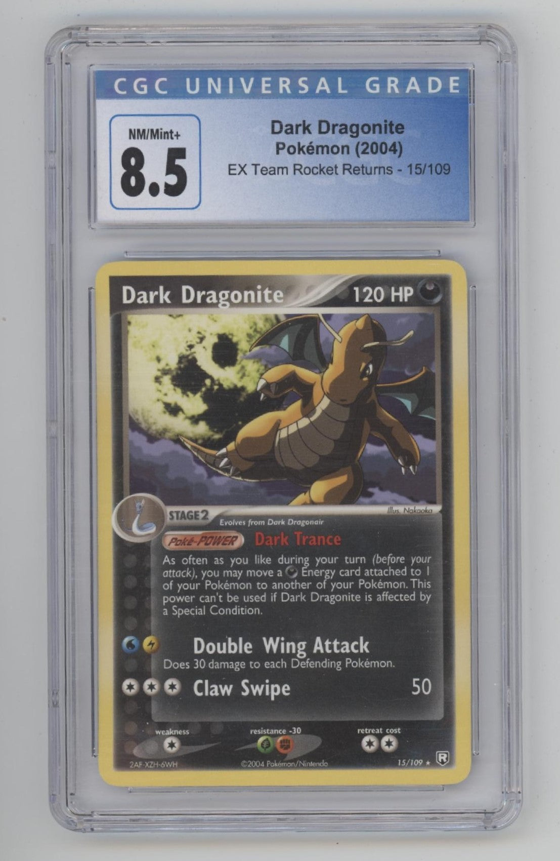 Dark Dragonite Pokemon EX Team Rocket Returns #15 CGC 8.5