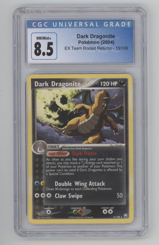 Dark Dragonite Pokemon EX Team Rocket Returns #15 CGC 8.5