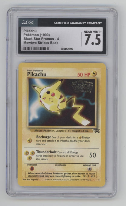 Pikachu Pokemon Mewtwo Strikes Back Black Star Promo #4 CGC 7.5