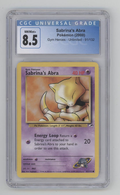 Sabrina's Abra Pokemon Gym Heroes #91 CGC 8.5