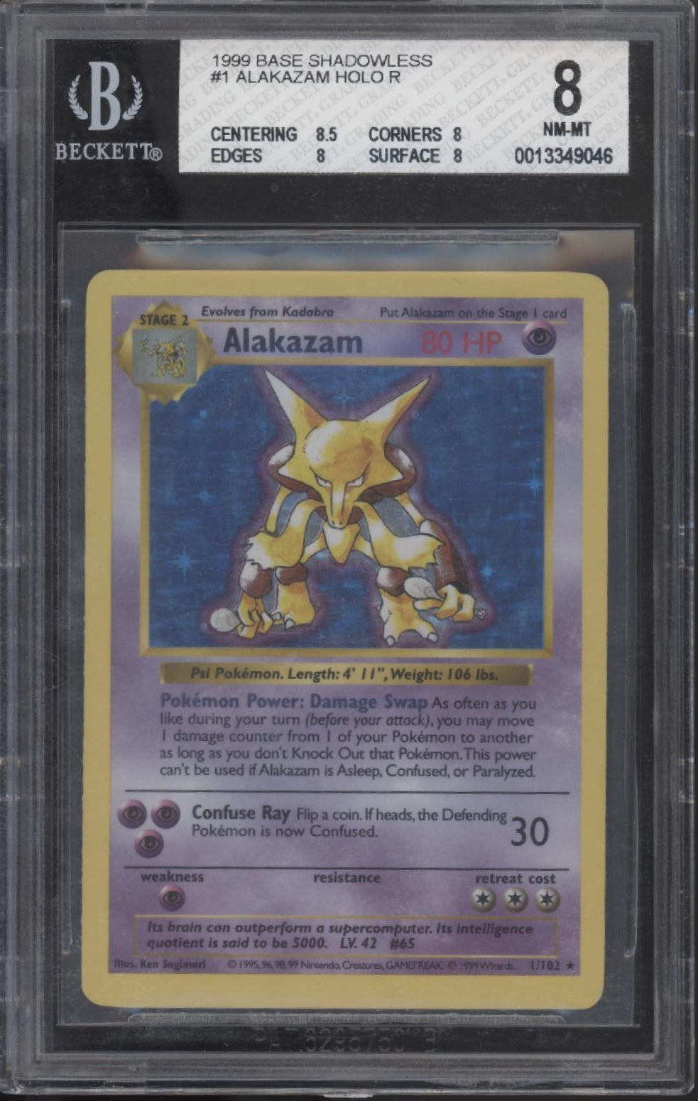 Alakazam Pokemon Base Set Shadowless Holo #1 Beckett 8、Collector Store LLC Gaming、kayou