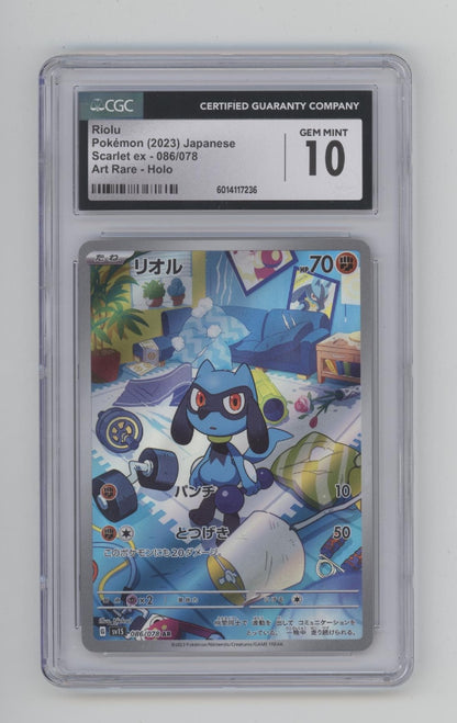 Riolu Pokemon Scarlet ex Art Rare Holo Japanese #086 CGC 10
