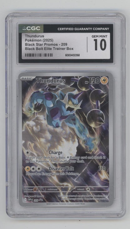 Thundurus Pokemon Black Bolt Elite Trainer Box Black Star Promo #209 CGC 10