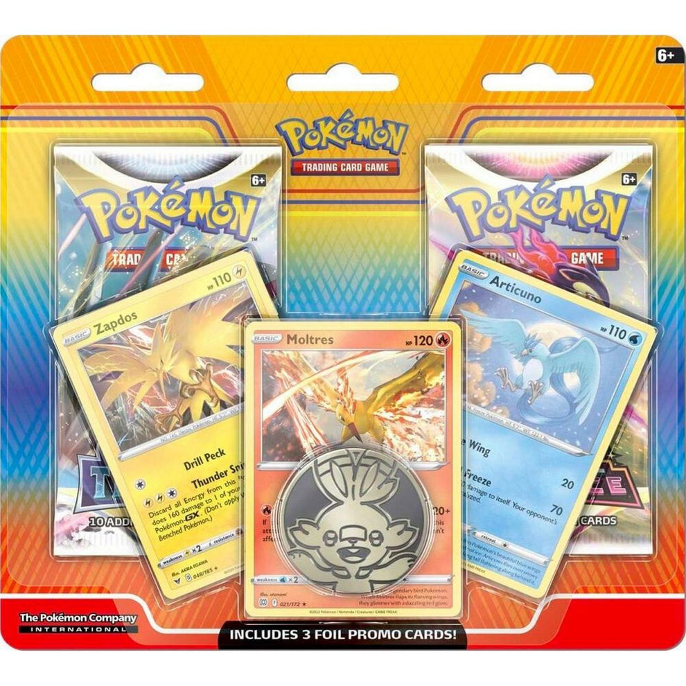 pokemon cards blister packs Pokemon: Enhanced 2-Pack [Moltres, Zapdos, & Articuno] Proxie 1st Edition Base Set