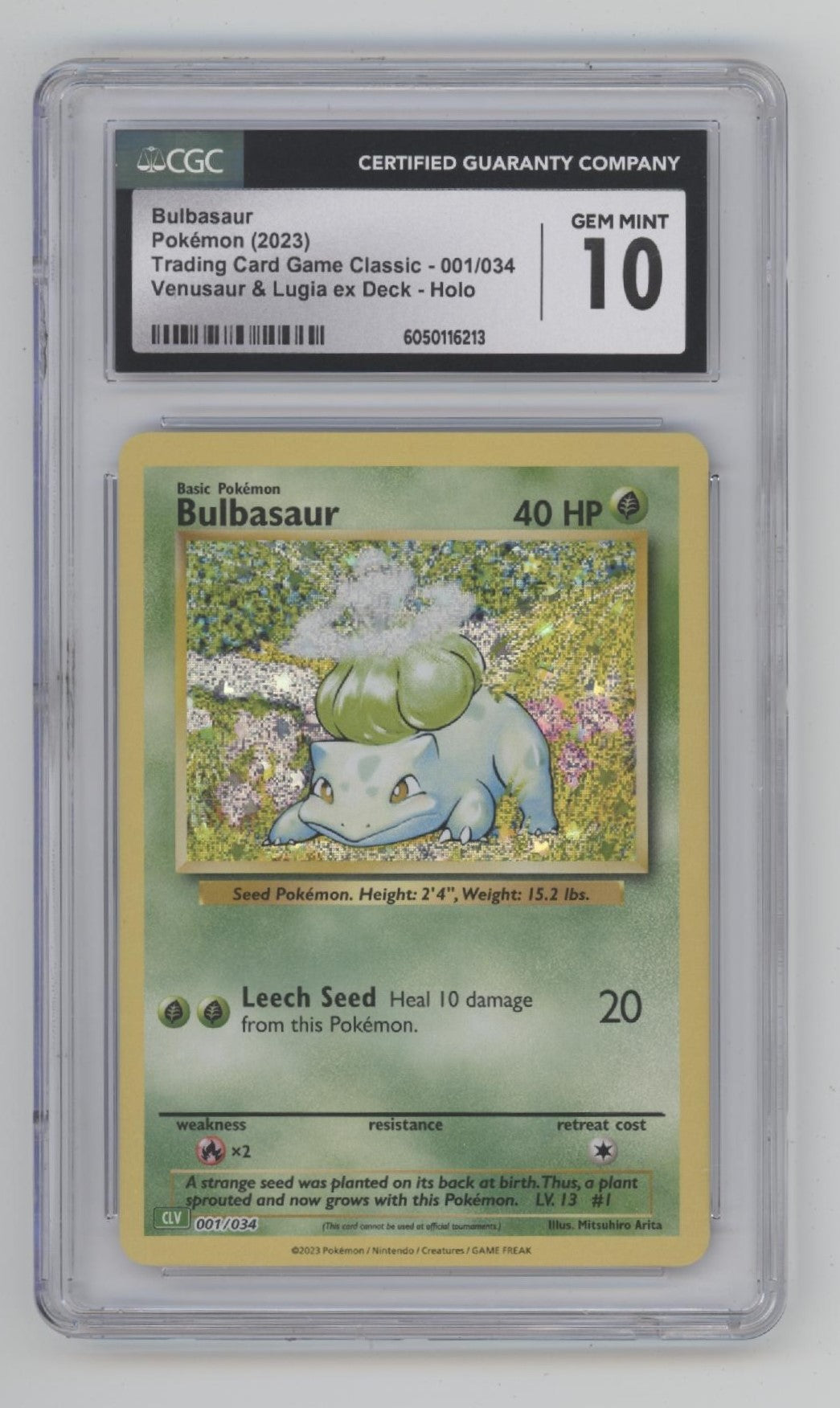 Bulbasaur Pokemon Venusaur & Lugia ex Deck Holo #001 CGC 10