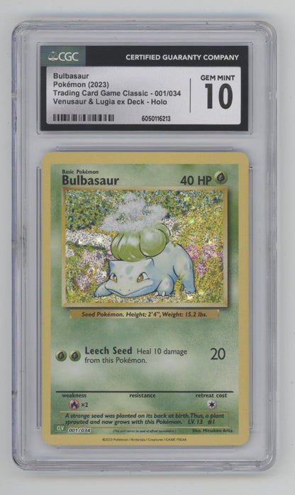 Bulbasaur Pokemon Venusaur & Lugia ex Deck Holo #001 CGC 10