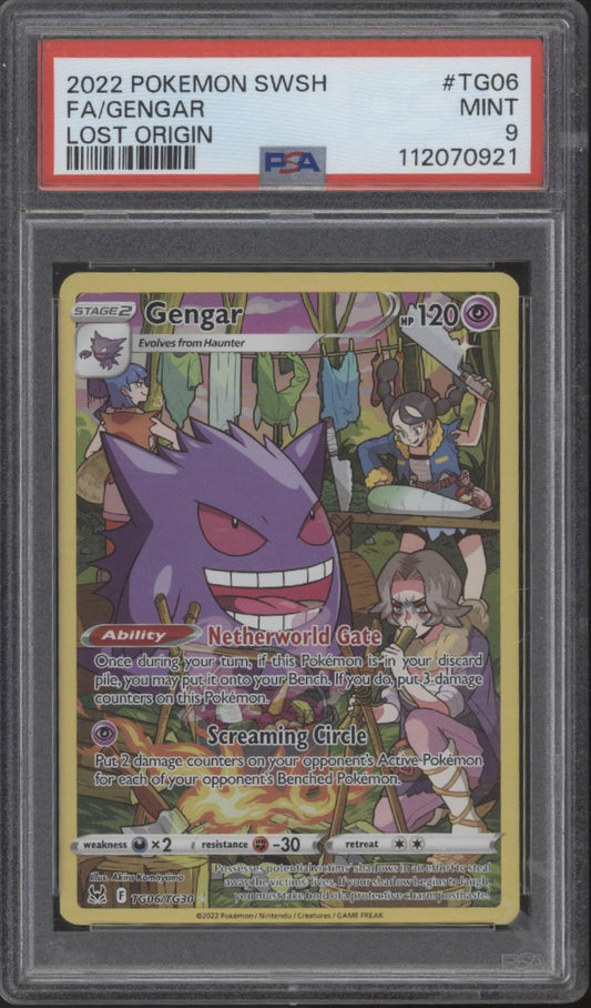 Gengar Pokemon Lost Origins Full Art #TG06 PSA 9