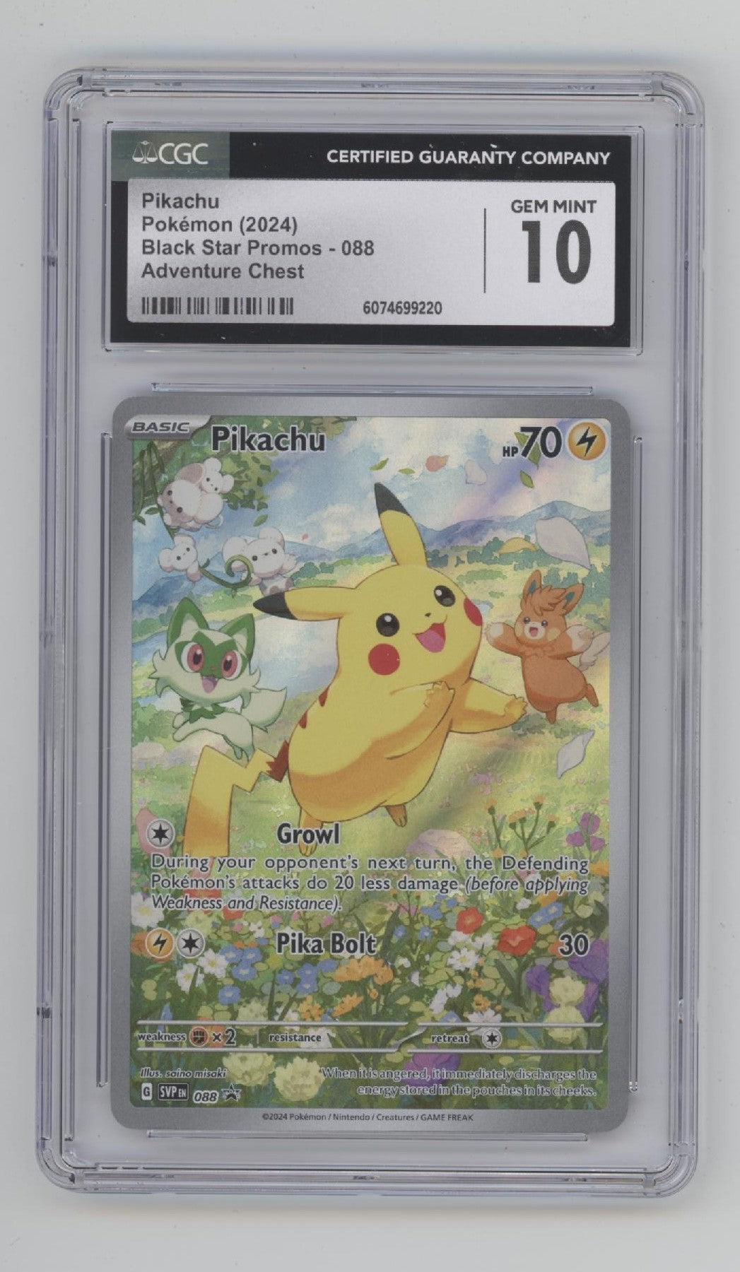 Pikachu Pokemon Adventure Chest Black Star Promo #088 CGC 10 #2