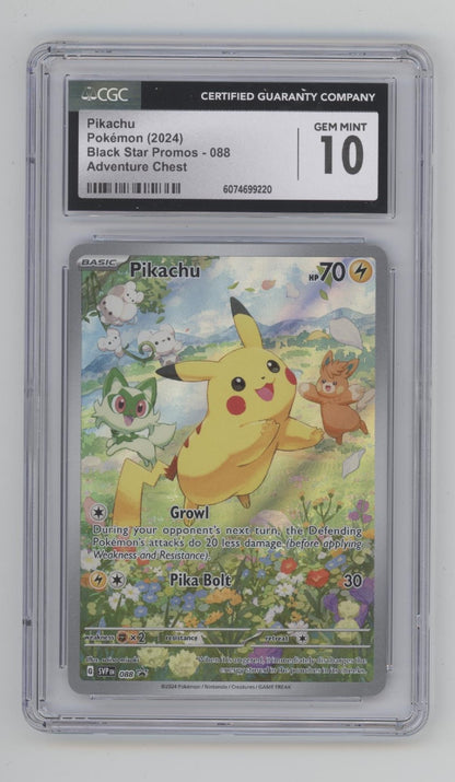 Pikachu Pokemon Adventure Chest Black Star Promo #088 CGC 10 #2