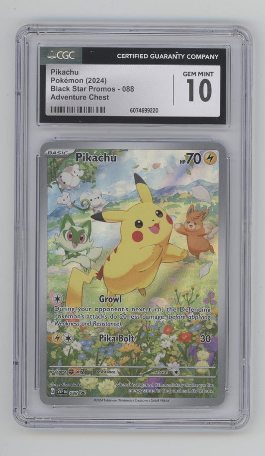 Pikachu Pokemon Adventure Chest Black Star Promo #088 CGC 10 #2