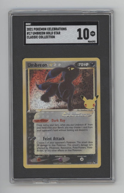 Umbreon Gold Star Pokemon Celebrations Classic Collection #17 SGC 10