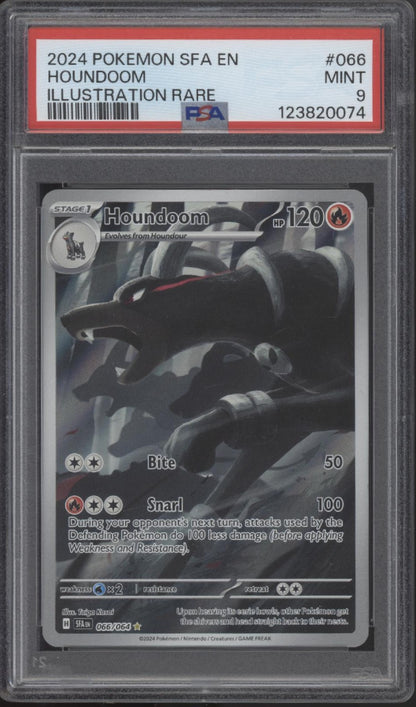 Houndoom Pokemon Shrouded Fable Illustration Rare #066 PSA 9