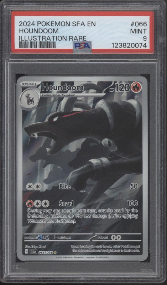 Houndoom Pokemon Shrouded Fable Illustration Rare #066 PSA 9