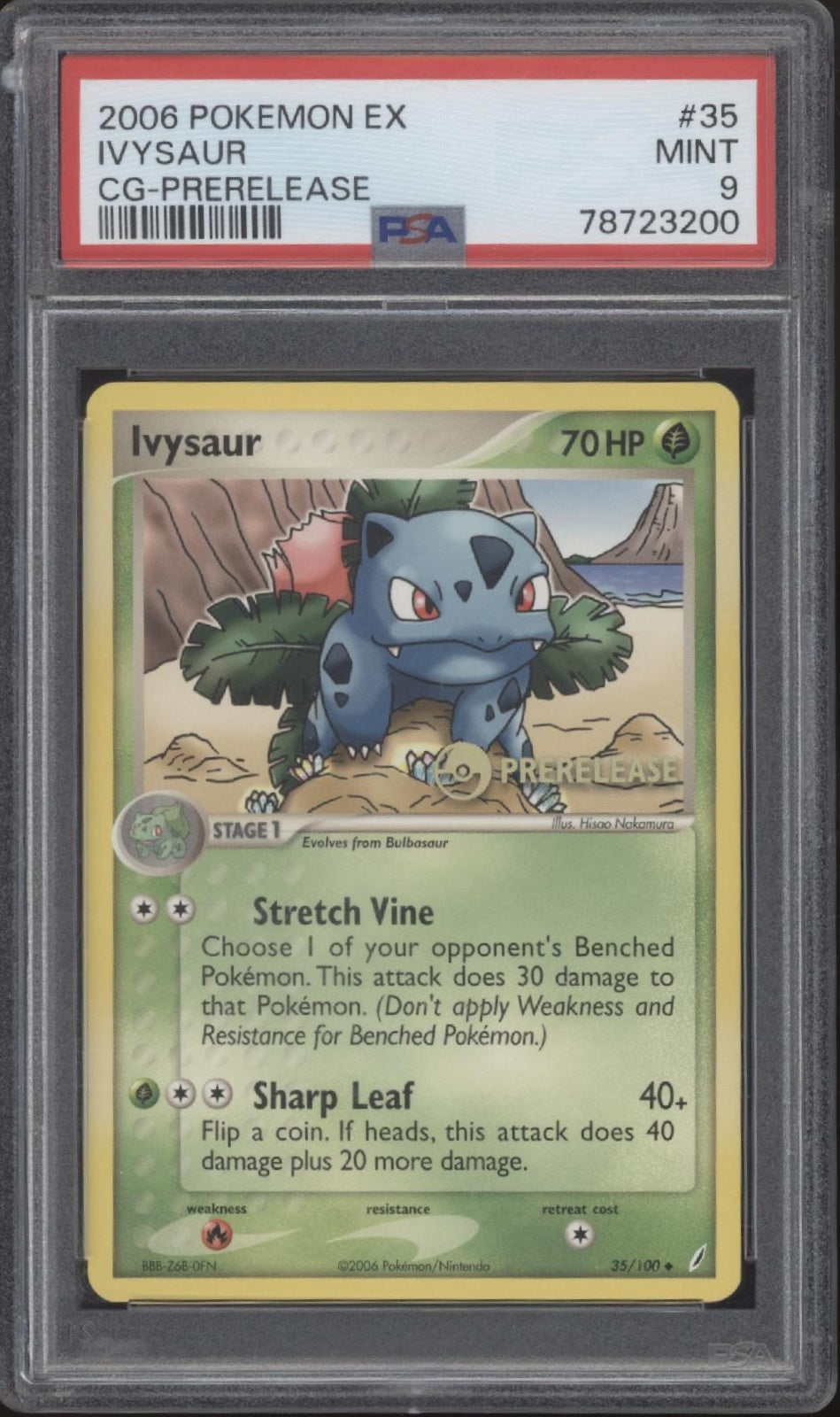 Ivysaur Pokemon Crystal Guardians Prerelease #35 PSA 9