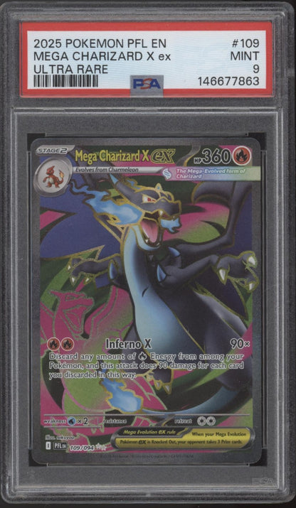 Mega Charizard X ex Pokemon Phantasmal Flames Ultra Rare #109 PSA 9 #1