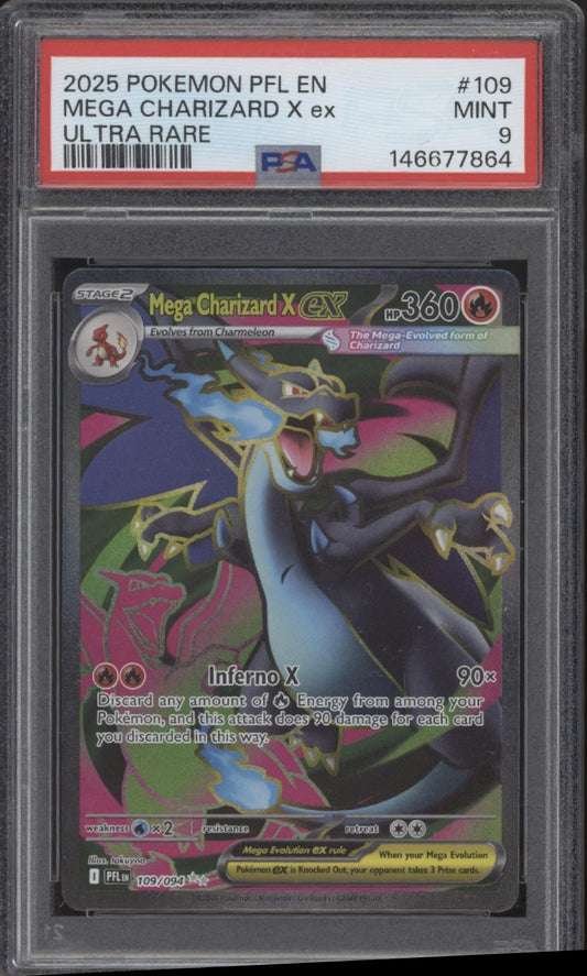 Mega Charizard X ex Pokemon Phantasmal Flames Ultra Rare #109 PSA 9 #2