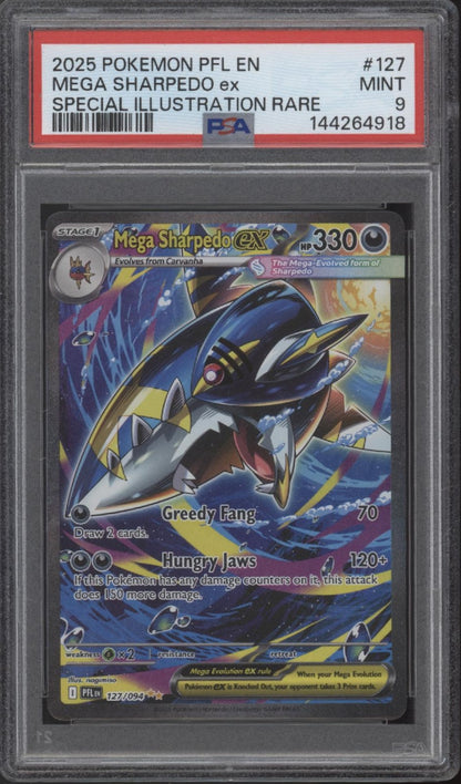 Mega Sharpedo ex Pokemon Phantasmal Flames Special Illustration Rare PSA 9 #3