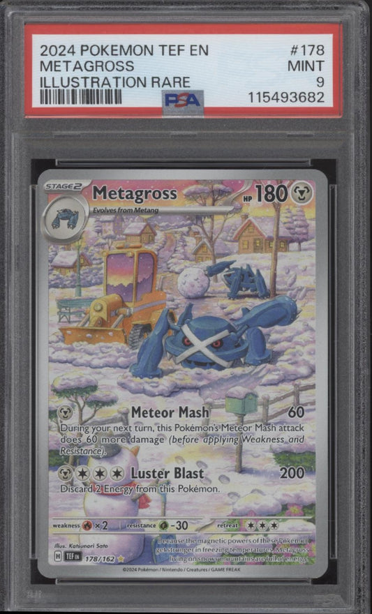 Metagross Pokemon Temporal Forces Illustration Rare #178 PSA 9