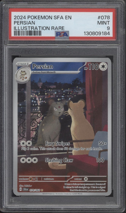 Persian Pokemon Shrouded Fable Illustration Rare #078 PSA 9