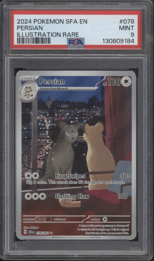 Persian Pokemon Shrouded Fable Illustration Rare #078 PSA 9