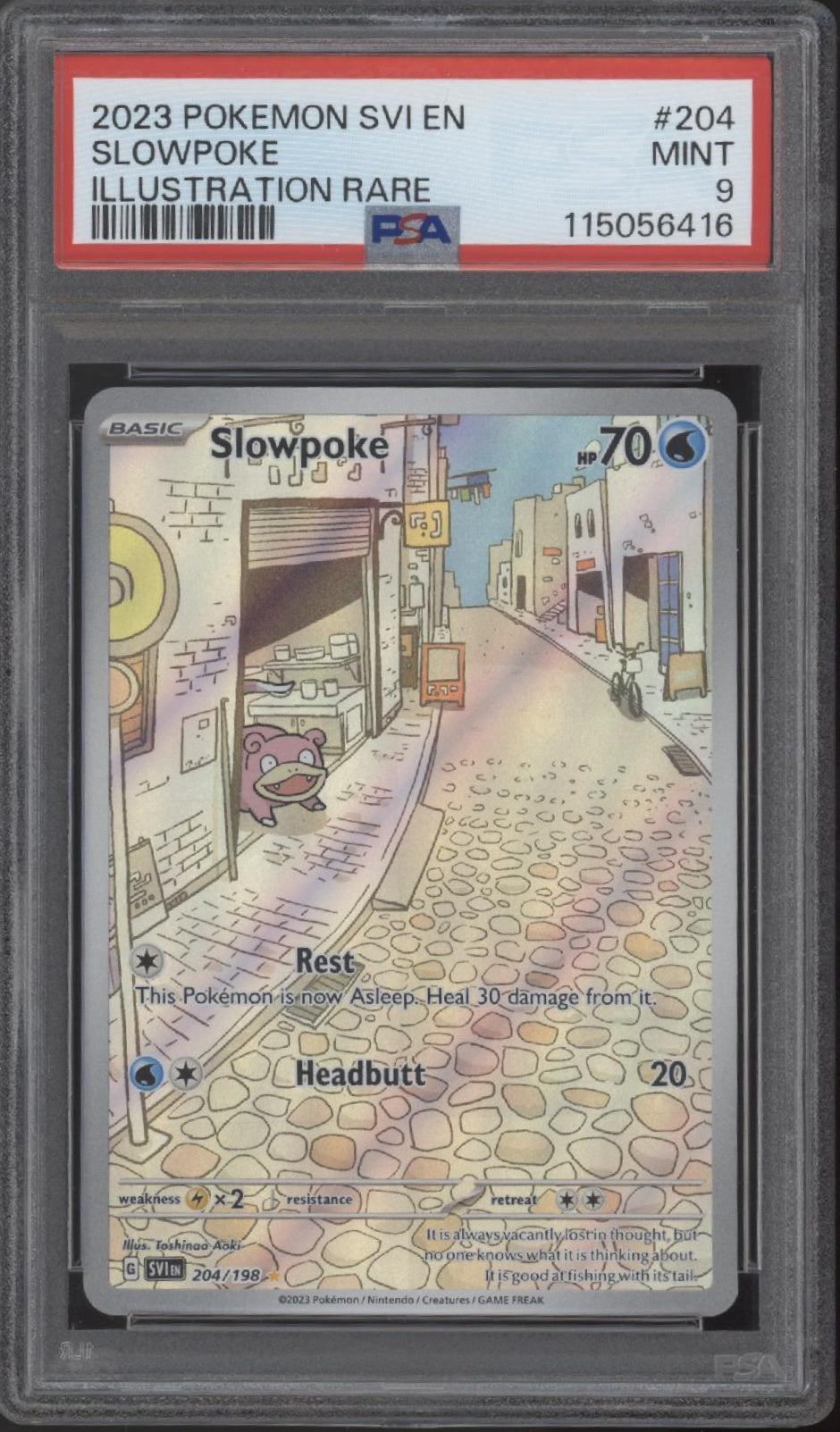 Slowpoke Pokemon Scarlet & Violet Illustration Rare #204 PSA 9