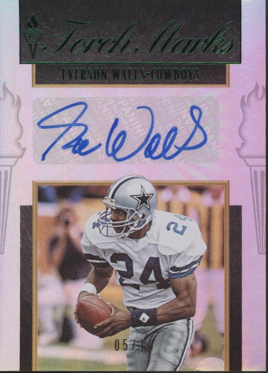 Everson Walls 2019 Panini Passing the Torch Green Holo Auto 05/10 #TM-EW