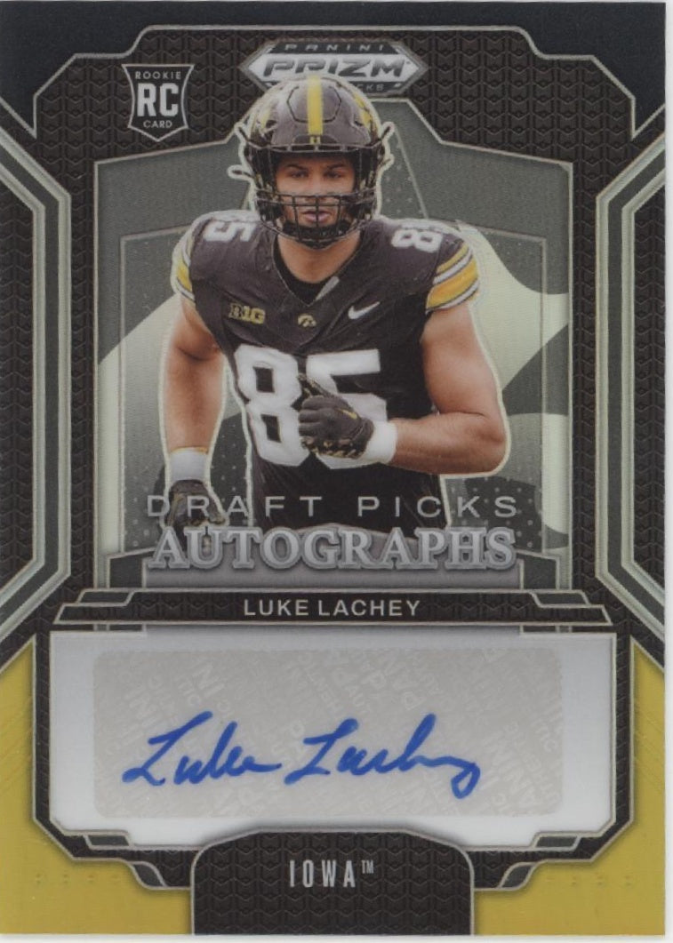 Luke Lachey 2025 Panini Prizm Draft Picks Gold Prizm RC Auto 3/5 #DPA-LLY