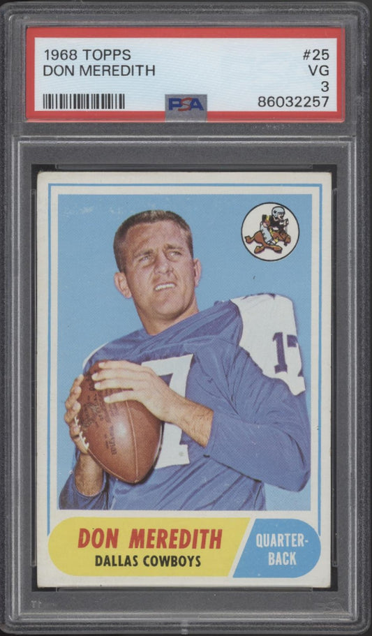 Don Meredith 1968 Topps #25 PSA 3