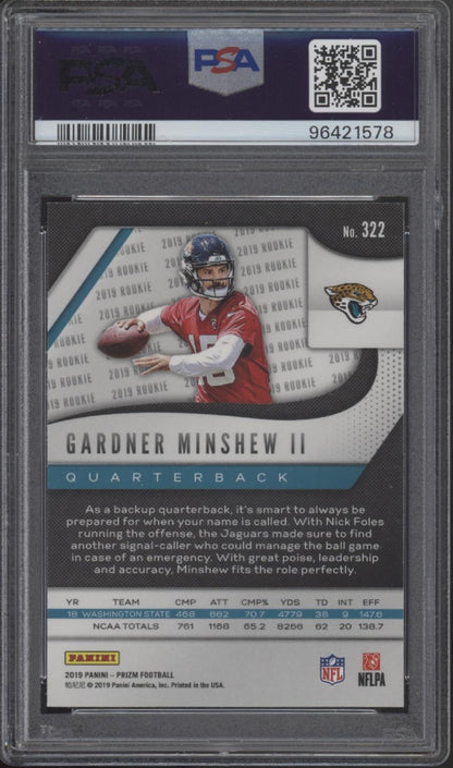 Gardner Minshew II 2019 Panini Prizm RC #322 PSA 10 #1