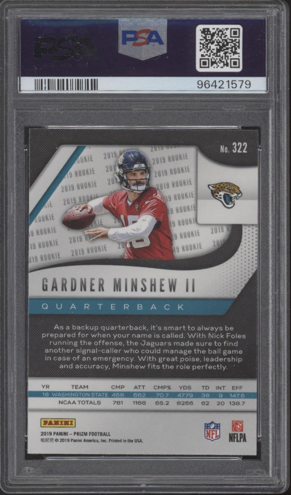 Gardner Minshew II 2019 Panini Prizm RC #322 PSA 10 #2