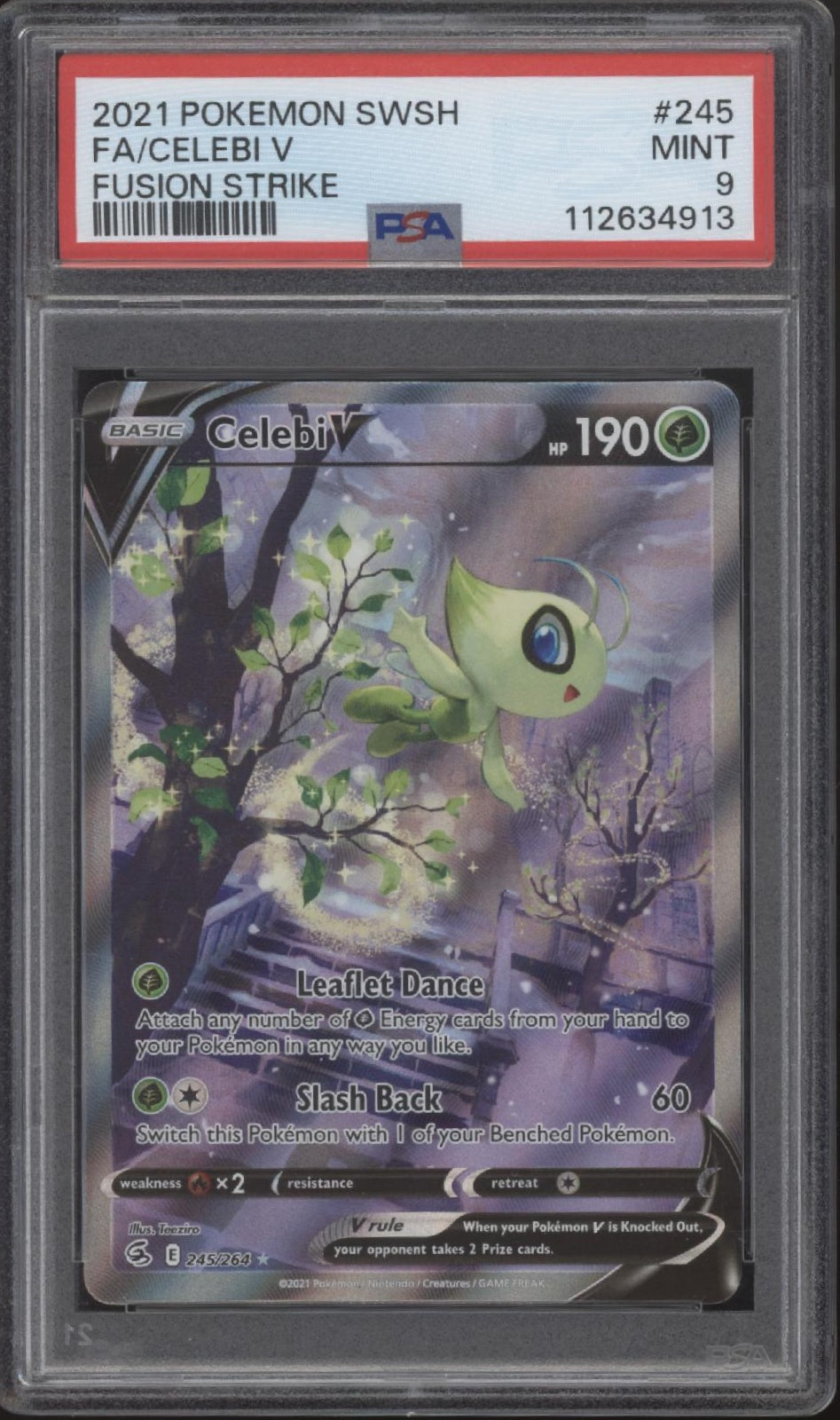 Celebi V Pokemon Fusions Strike Full Art #245 PSA 9