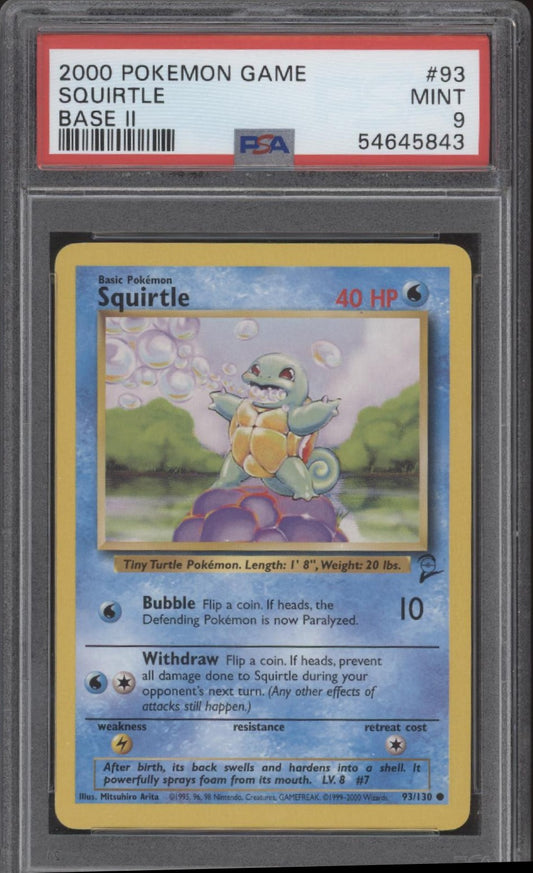 Squirtle Pokemon Base Set 2 #93 PSA 9