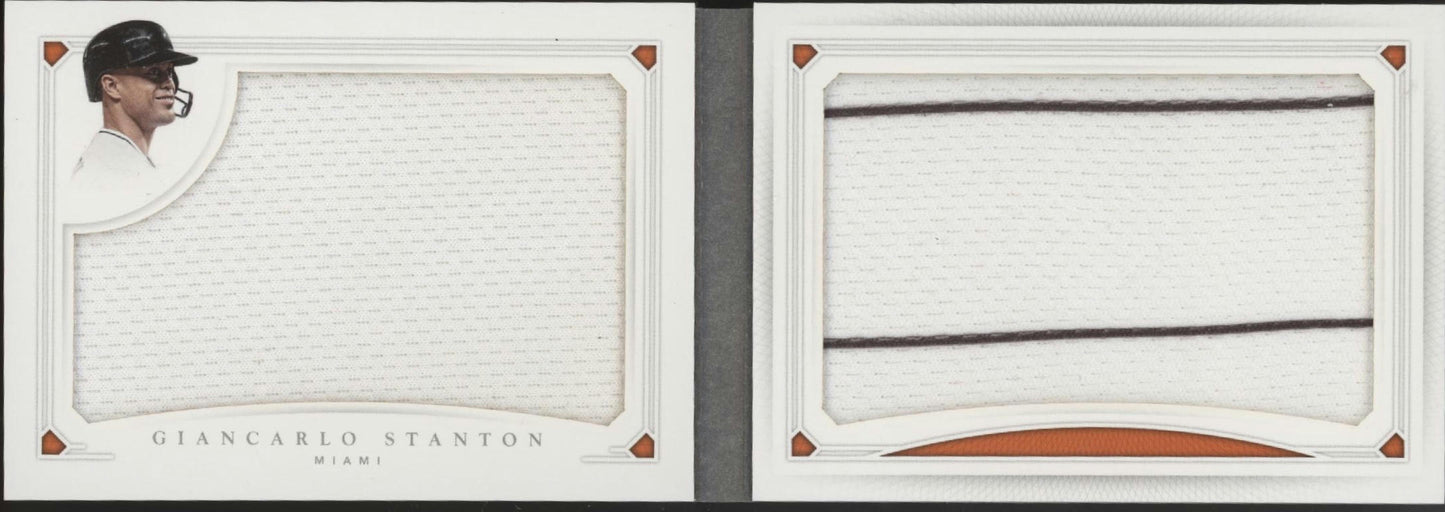 Giancarlo Stanton 2016 Panini National Treasures Dual Swatches 14/25 #CMB-GS