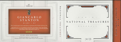 Giancarlo Stanton 2016 Panini National Treasures Dual Swatches 14/25 #CMB-GS