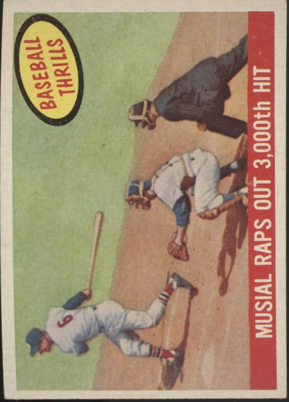 Musial Raps Out 3000th Hit 1959 Topps #470 St. Louis Cardinals VG-EX