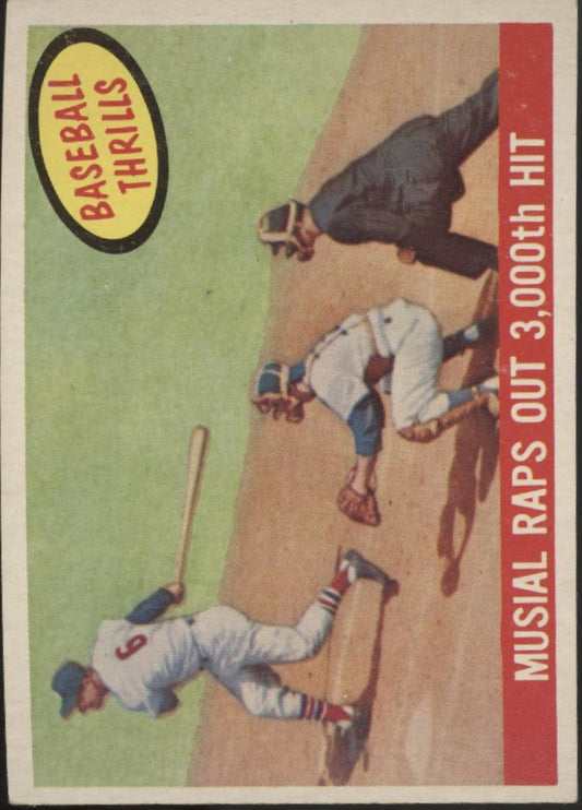 Musial Raps Out 3000th Hit 1959 Topps #470 St. Louis Cardinals VG-EX