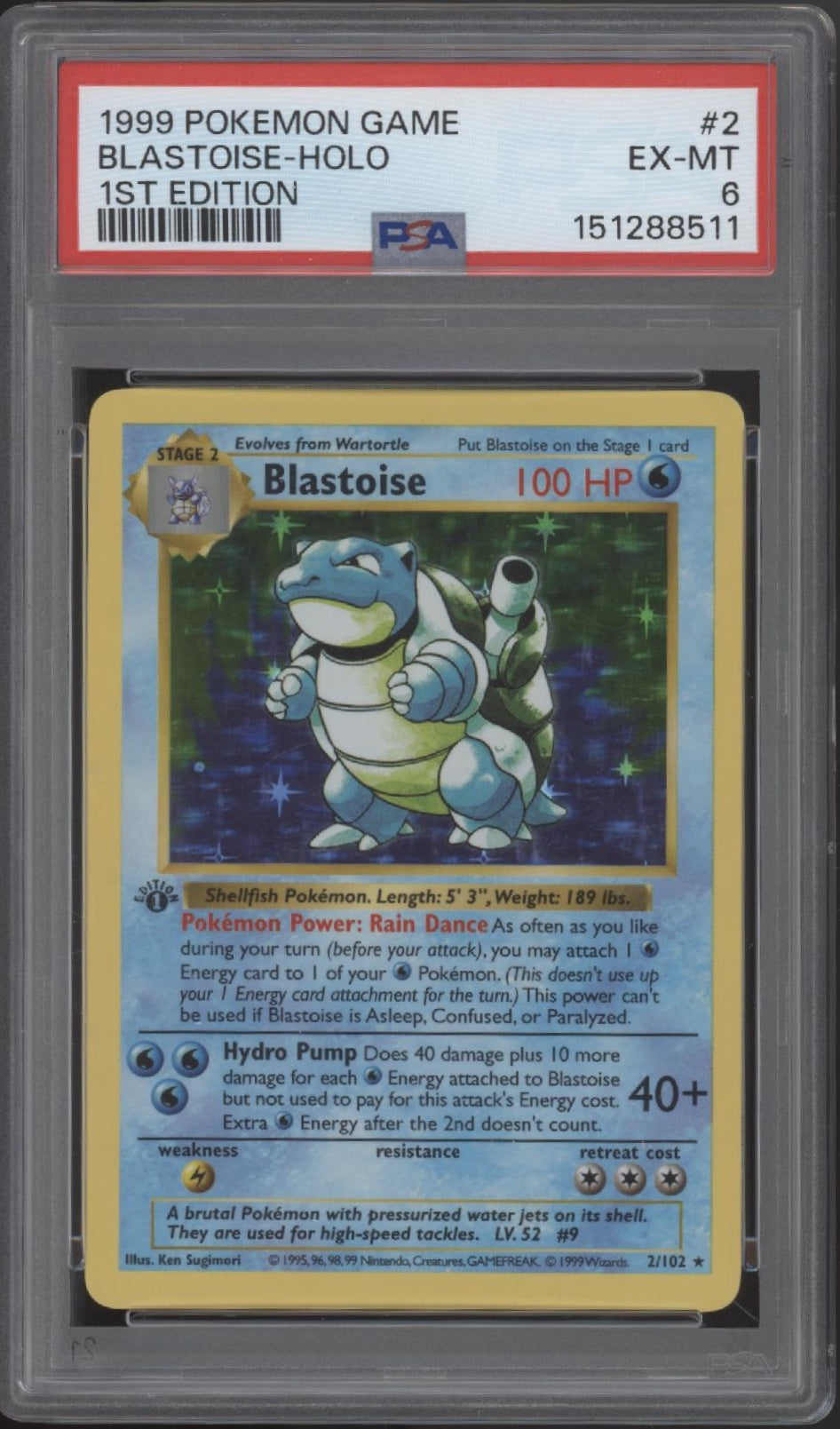 Blastoise Pokemon Base Set Holo 1st Edition #2 PSA 6、Collector Store LLC Gaming、kayou