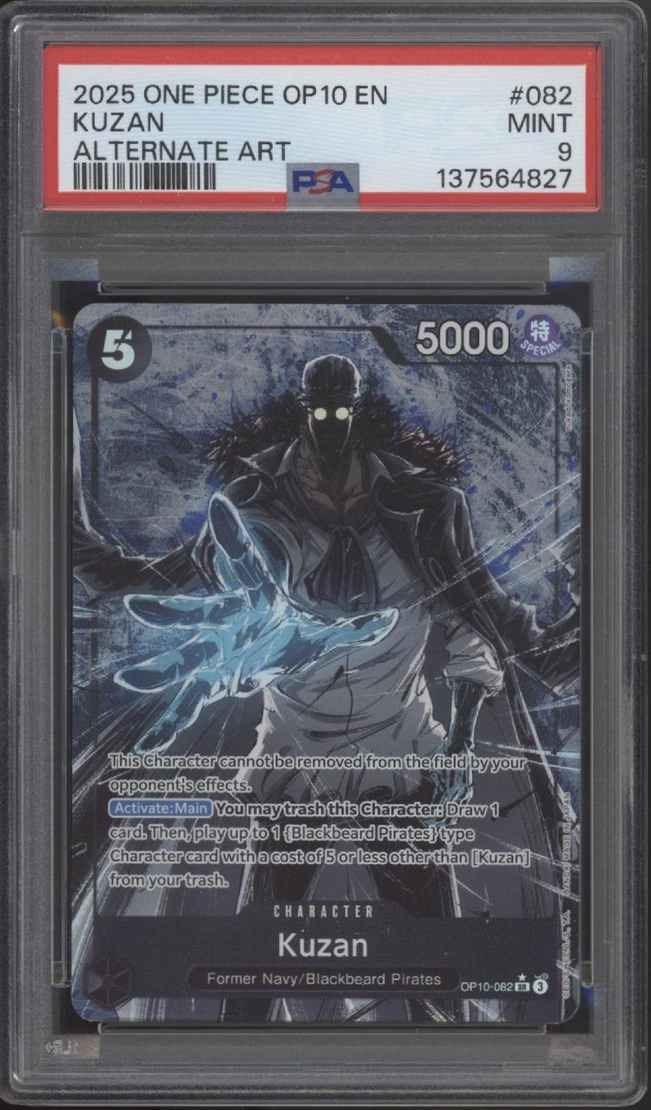 Kuzan One Piece Card Game OP10 Alternate Art #082 PSA 9