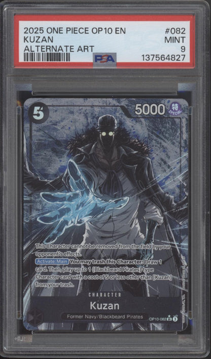 Kuzan One Piece Card Game OP10 Alternate Art #082 PSA 9