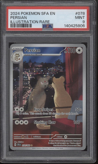 Persian Pokemon Shrouded Fables Illustration Rare #078 PSA 9